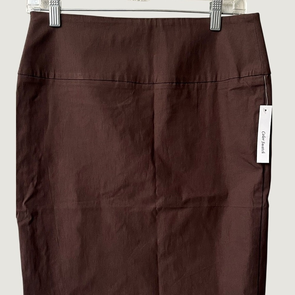 COLOR SWATCH Straight Pencil Stretch Skirt USA Made Womens Large Brown NWT - Picture 2 of 9